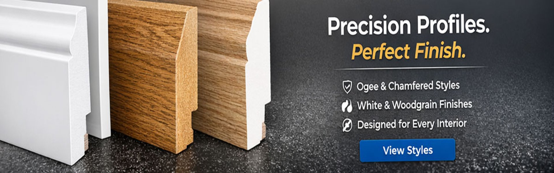 Plastic skirting board profiles banner